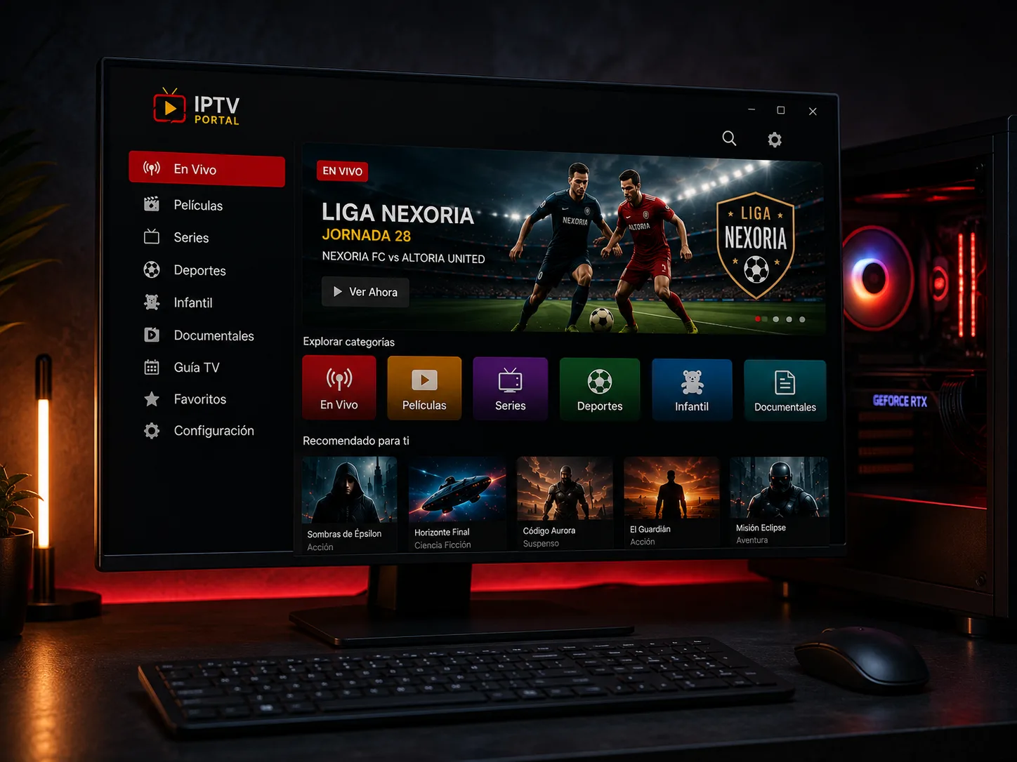 Windows listo para configurar IPTV Portal